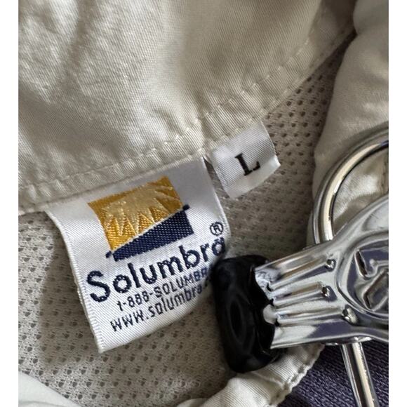 Solumbra Safari Shirt Mens Large Cream Summer Vented Performance Fishing READ - Picture 4 of 5